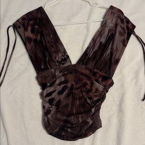 Brown Chetah Patterned Sleeveless Top